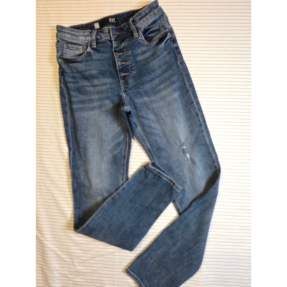 1229 KUT from the Kloth Juliet Slouchy Boyfriend Jeans Button Fly Distressed  00